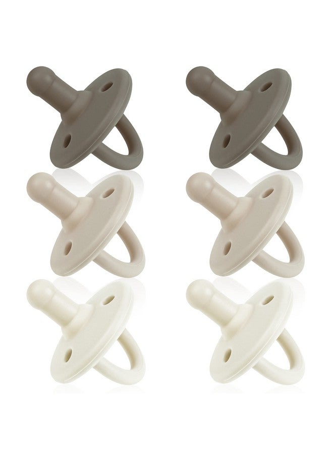 Sweet Child Soothie Pacifiers 018 Months, Set Of 6 Ultralight Silicone Binkies With Collapsible Handle & 3 Air Holes For Added Safety, Best Newborn Pacifiers For Baby Boys Or Girls (Woodlands) - Image 1