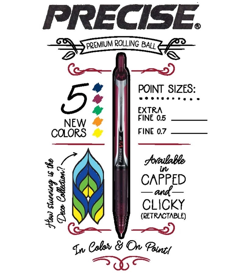 PILOT أقلام بيلوت الدقيقة V5 RT القابلة لإعادة التعبئة والسحب، أقلام ذات نقطة دقيقة، 0.5 مم، مجموعة نابضة بالحياة، عبوة من 48 - مثالية للمدرسة، التدوين وكتابة المكتب - Image 4