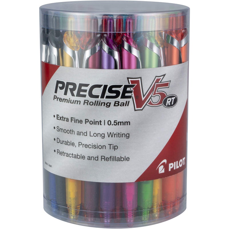 PILOT أقلام بيلوت الدقيقة V5 RT القابلة لإعادة التعبئة والسحب، أقلام ذات نقطة دقيقة، 0.5 مم، مجموعة نابضة بالحياة، عبوة من 48 - مثالية للمدرسة، التدوين وكتابة المكتب - Image 5