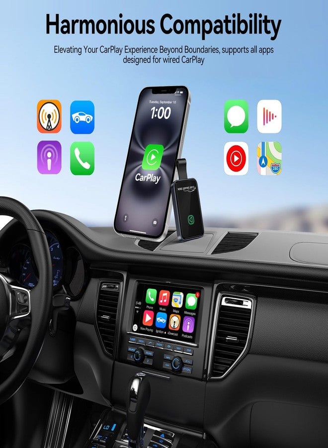 محول CarPlay لاسلكي لأجهزة iPhone - اتصال تلقائي بشبكة WiFi 5G، التوصيل والتشغيل في ثوانٍ، محول لتحويل CarPlay السلكي إلى لاسلكي، متوافق مع Apple CarPlay (سيارات 2015+، نظام iOS) - Image 5