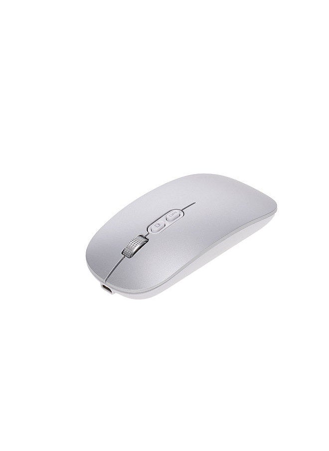 HXSJ - M103 Rechargeable Wireless Mouse 2.4G Wireless Mouse Ultra-thin Mute Mouse 3 Adjustable DPI Built-in 500mAh Battery Sliver - Image 1