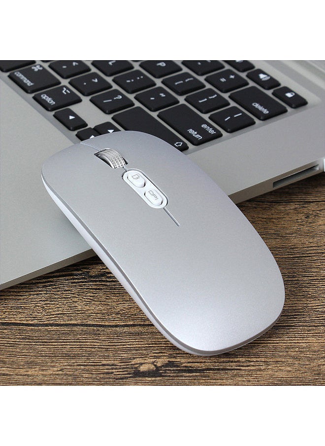 HXSJ - M103 Rechargeable Wireless Mouse 2.4G Wireless Mouse Ultra-thin Mute Mouse 3 Adjustable DPI Built-in 500mAh Battery Sliver - Image 1