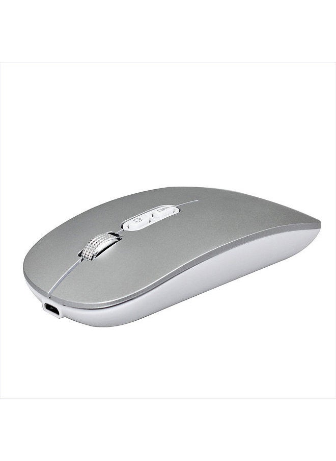 HXSJ - M103 Rechargeable Wireless Mouse 2.4G Wireless Mouse Ultra-thin Mute Mouse 3 Adjustable DPI Built-in 500mAh Battery Sliver - Image 1
