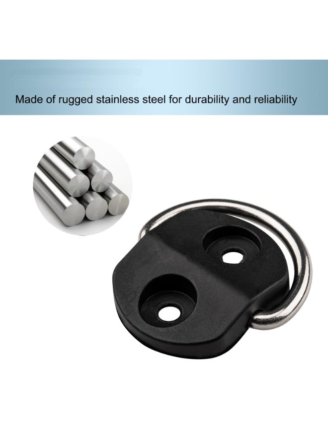 10PCS D-Ring Tie Downs Anchor Stainless Steel D-Rings Trailer Cargo Tie Down Hooks with Mounting Bracket Loads on Car Truck Warehouse Boats Motorcycles - Image 3