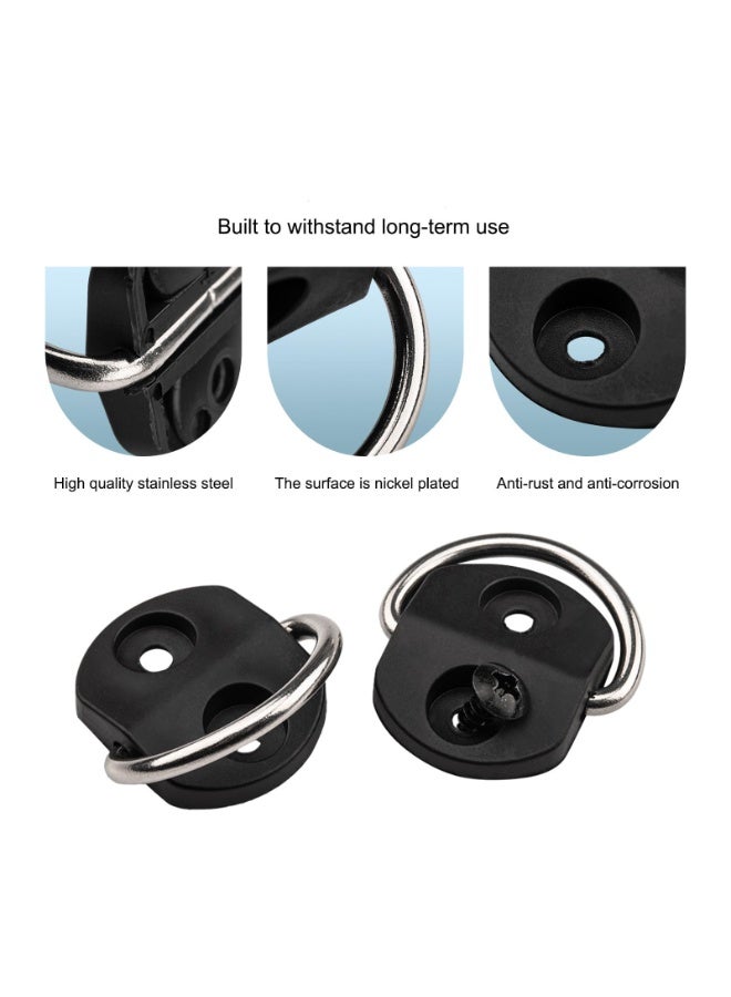 10PCS D-Ring Tie Downs Anchor Stainless Steel D-Rings Trailer Cargo Tie Down Hooks with Mounting Bracket Loads on Car Truck Warehouse Boats Motorcycles - Image 2