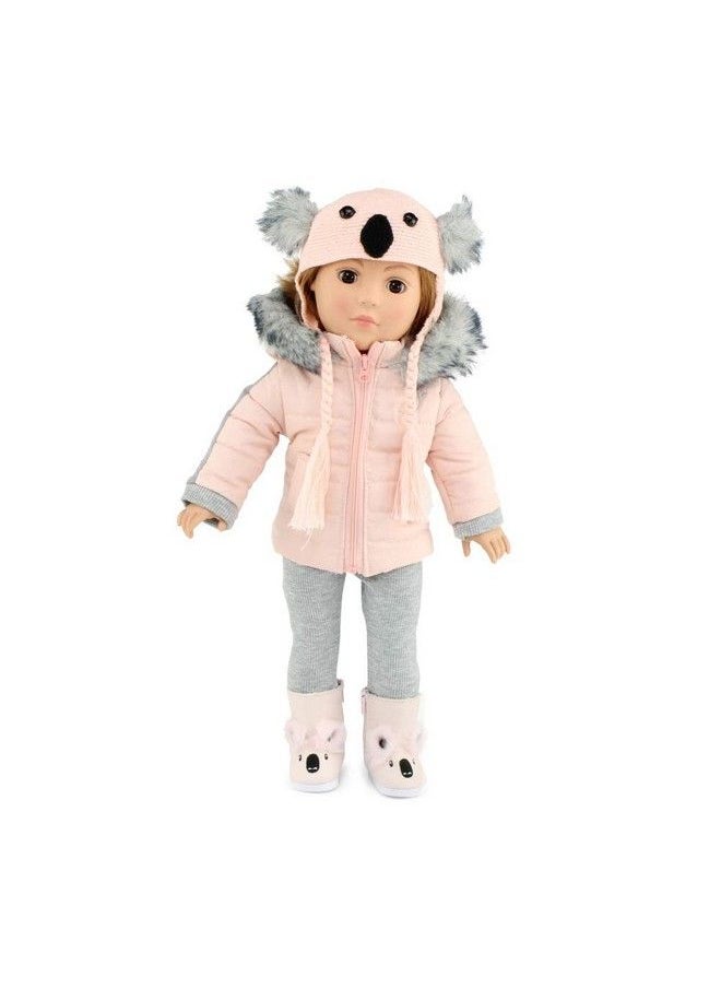 Emily Rose 18 Inch Doll Clothes ; 4 Pc 18" Doll Outerwear Snow Coat Koala Outfit Gift Set Includes Knit Hat And 18 In Doll Boots (Mom'S Choice Award Winner!)  - Image 1