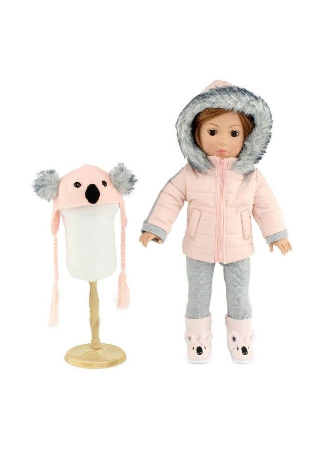 Emily Rose 18 Inch Doll Clothes ; 4 Pc 18" Doll Outerwear Snow Coat Koala Outfit Gift Set Includes Knit Hat And 18 In Doll Boots (Mom'S Choice Award Winner!)  - Image 5