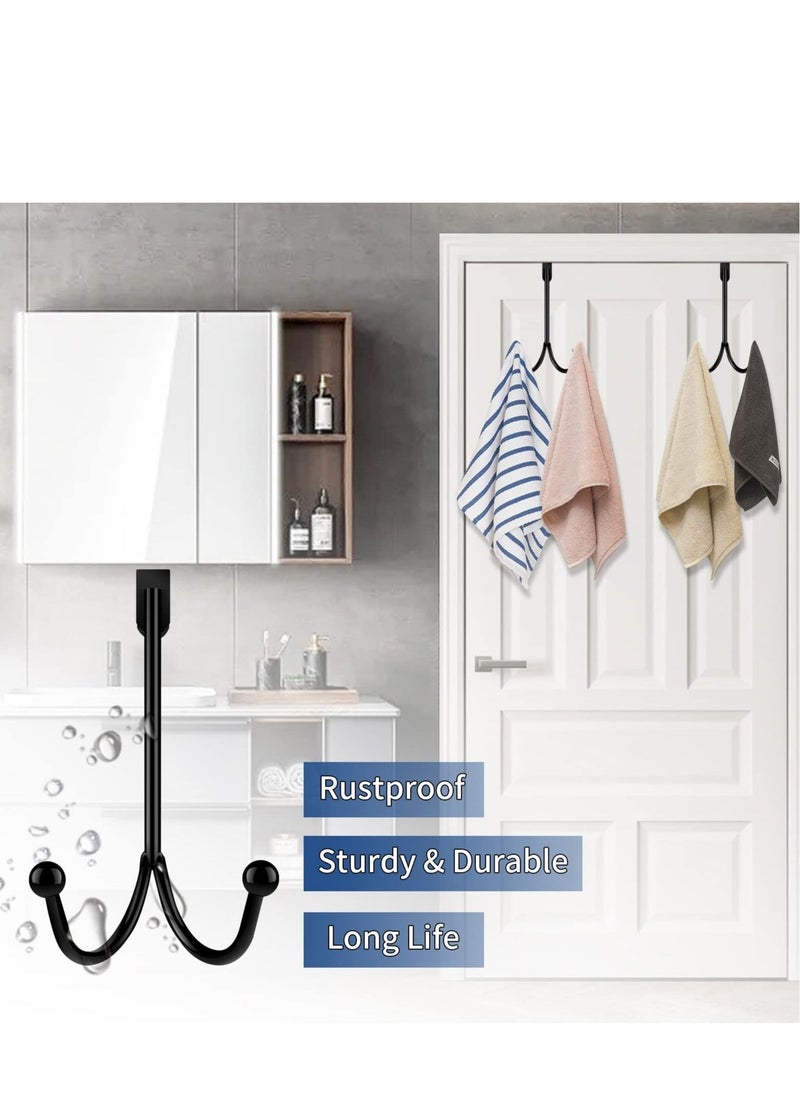 SYOSI - Over Door Hanger Hook Over Door Coat Towel Hanger Stainless Steel Vintage Door Hooks Hanging Storage Rack for Hat Bag Jacket Cabinet for Hanging Clothes, and Decoration Wreath - Image 1
