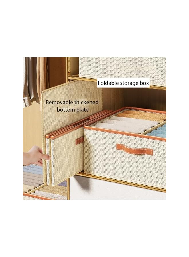 Green Tiger Linen Closet Organizers and Storage Baskets with Divider, Extra Large Storage Boxes for Wardrobe Shelf Laundry Room, Gray, 2-Pack - Image 5