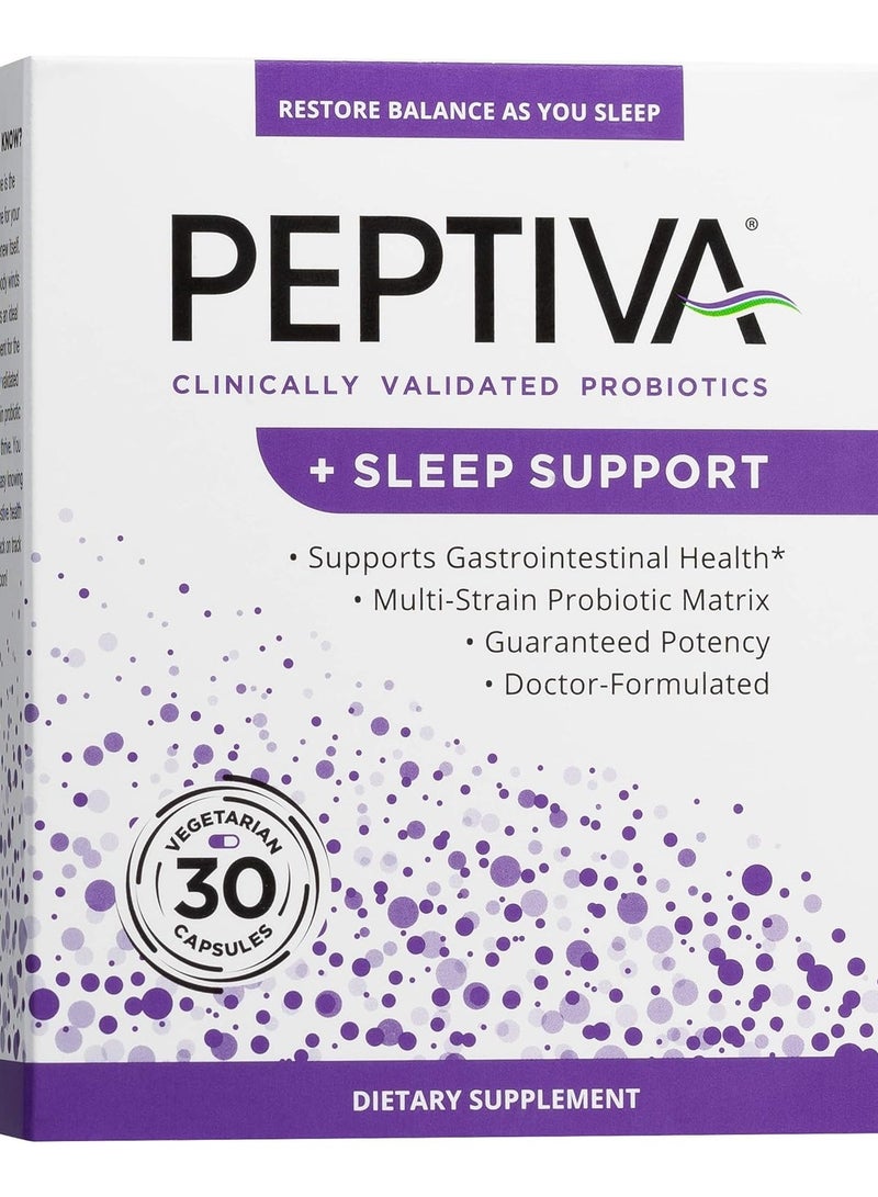 Peptiva 26 Billion CFU Probiotic and Sleep Support - Clinically Validated Multi-Strain Probiotic - Lactobacillus and Bifidobacterium, Melatonin - 30 Count - Image 1