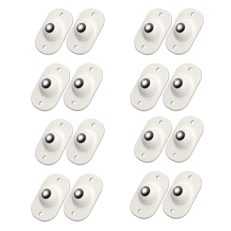 OLWICK Stainless Steel Self Adhesive 360 Degree Rotation Mini Swivel Casters Wheels Pulley Universal Wheels for Furniture Various Storage Boxes Pack Of 16 - Image 1
