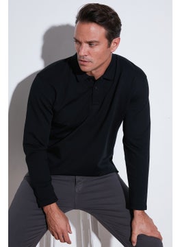 Buratti Stretch Cotton Regular Fit Buttoned Polo Neck Sweat Men's Sweat 5905727  - Image 1
