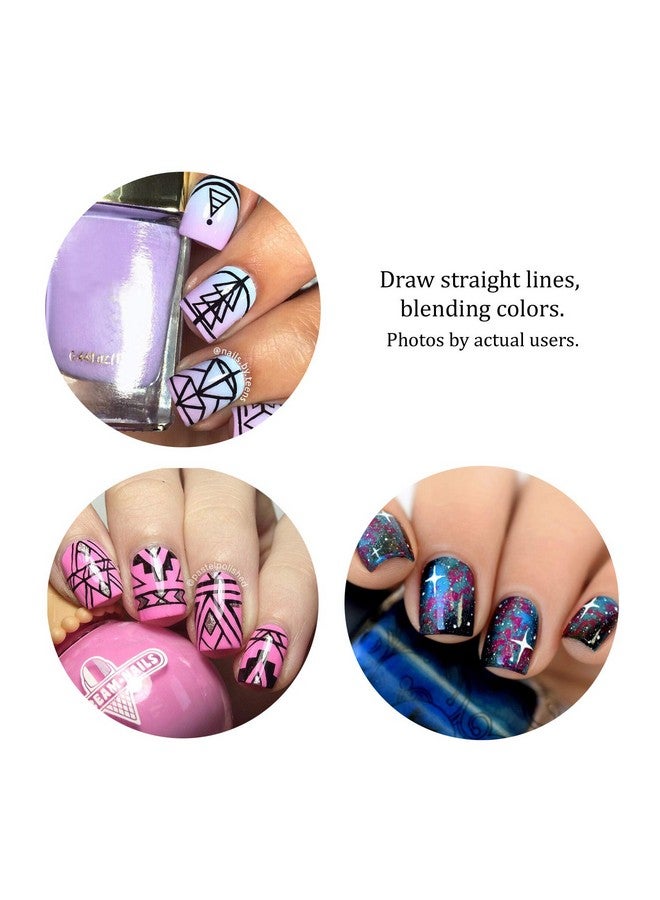 Winstonia Super Fine Nail Art Brush Set for Thin Lines, Tiny Details, Fine Drawing, Delicate Coloring. 3 pcs Brushes Kit - BERRY WINE - Image 5