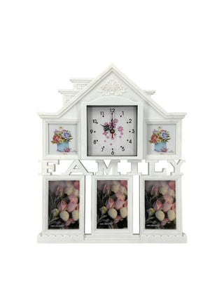 Decorhills Plastic Family Design Multi Pictures Collage Photo Frame with Time Clock, Wall Mount Display, White Frame, 42 x 50 x 2.51 CM, 1-Pc, Stylish Home Décor - pzsku/ZA44736776B59BEE7B1F2Z/45/_/1720530132/29254277-c9ba-46ad-85de-0139eebb981b
