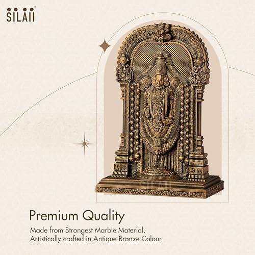 SILAII Lord Sri Venkateswara Divine Sculpture – 9 Inch – Antique Bronze | Tirupati Balaji Idol | Home Decor, Pooja Mandir & Gift Purpose - Image 5