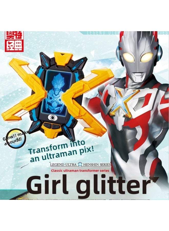 Generic - Bandai Classic Ultraman Transformation Series Aix Flash Galaxy Spark Transformation Model Toy-Color:08112 Teja Spark Transformer-with Sound And Light - Image 1