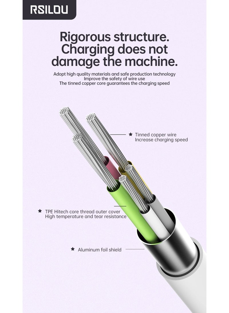 RSILOU R2015 PD Cable USB-C to Lightning 1m | Fast Charging & Data Transfer, Durable Injection-Molded Design, Compatible with iPhone - Image 3