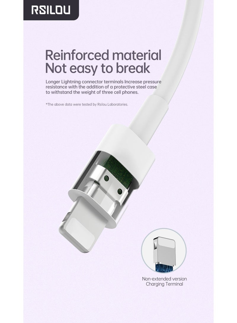 RSILOU R2015 PD Cable USB-C to Lightning 1m | Fast Charging & Data Transfer, Durable Injection-Molded Design, Compatible with iPhone - Image 2
