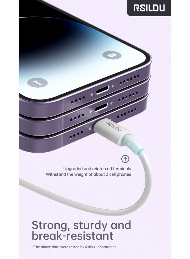 RSILOU R2015 PD Cable USB-C to Lightning 1m | Fast Charging & Data Transfer, Durable Injection-Molded Design, Compatible with iPhone - Image 4