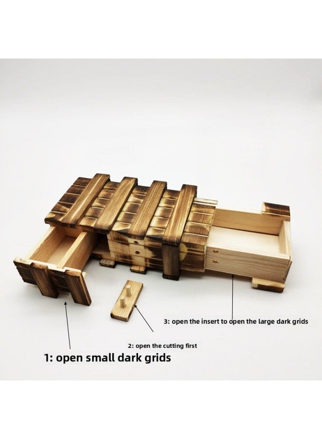 Mysterious Can't Open Storage Box Wooden Organs Luban Lock Intelligence Magic Box Treasure Box Storage Unlock Box Mystery-Color:Large Size Cannot Be Opened + Small Size Cannot Be Opened  - Image 5