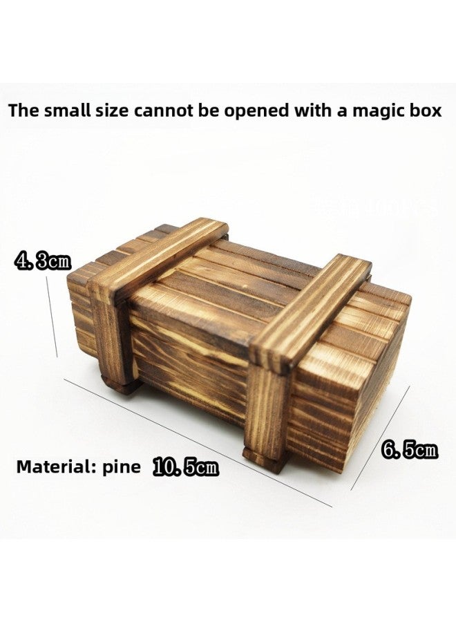 Mysterious Can't Open Storage Box Wooden Organs Luban Lock Intelligence Magic Box Treasure Box Storage Unlock Box Mystery-Color:Large Size Cannot Be Opened + Small Size Cannot Be Opened  - Image 3