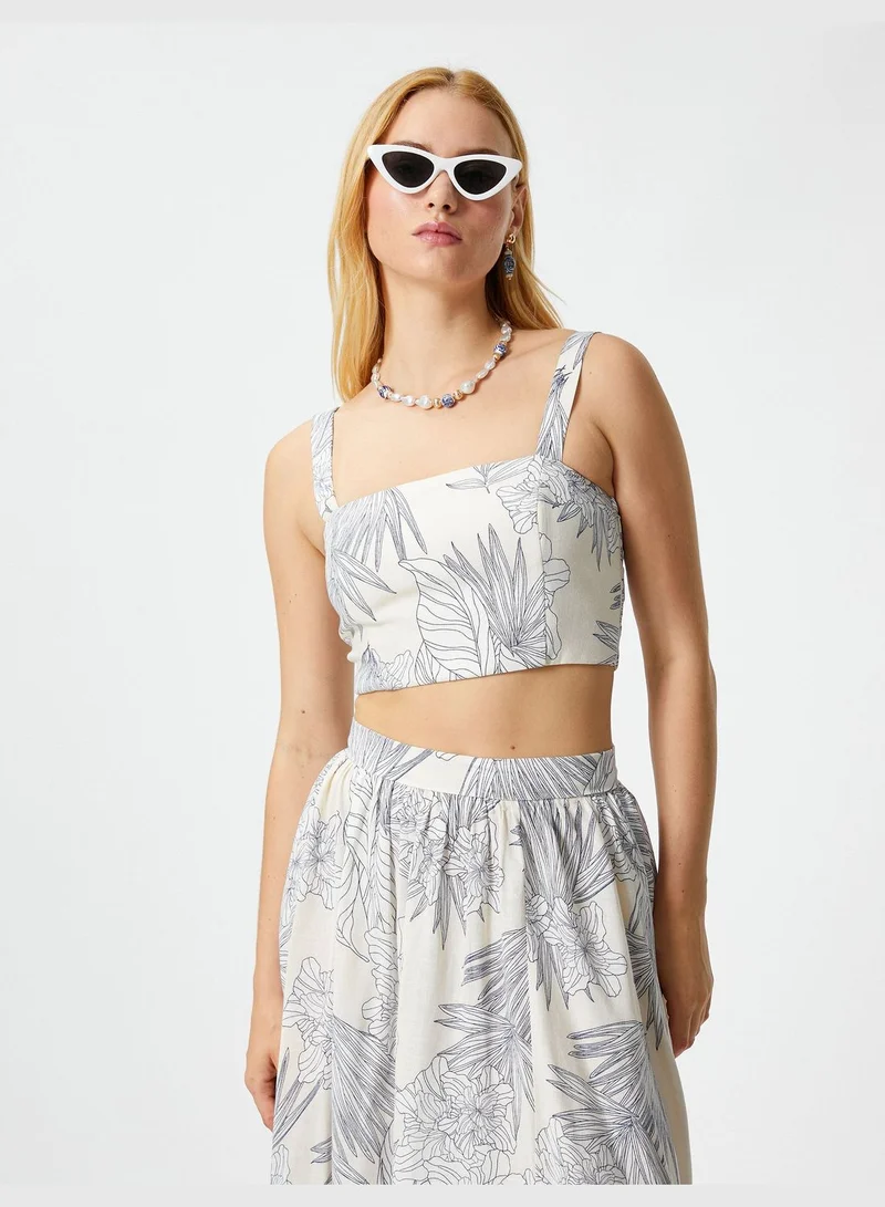 KOTON Viscose Mix Strappy Crop Tank Top