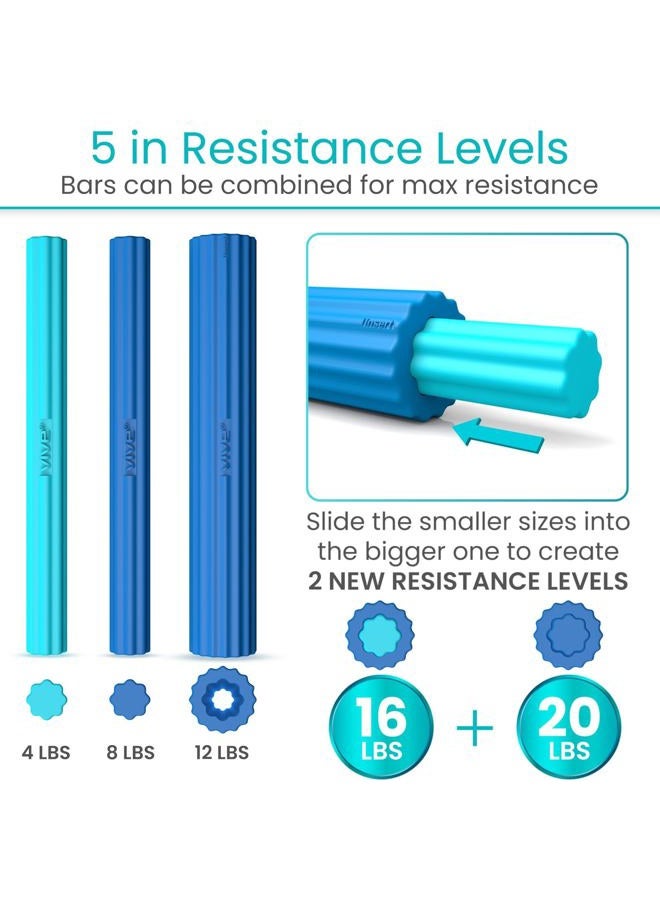 VIVE Flex Therapy Bars (3 Pack) - Twist Resistance Hand Grip Strength Trainer for Injury Recovery, Tennis Elbow, Golfers, Tendonitis Pain - Weighted Strengthening Multi Pack - Image 4