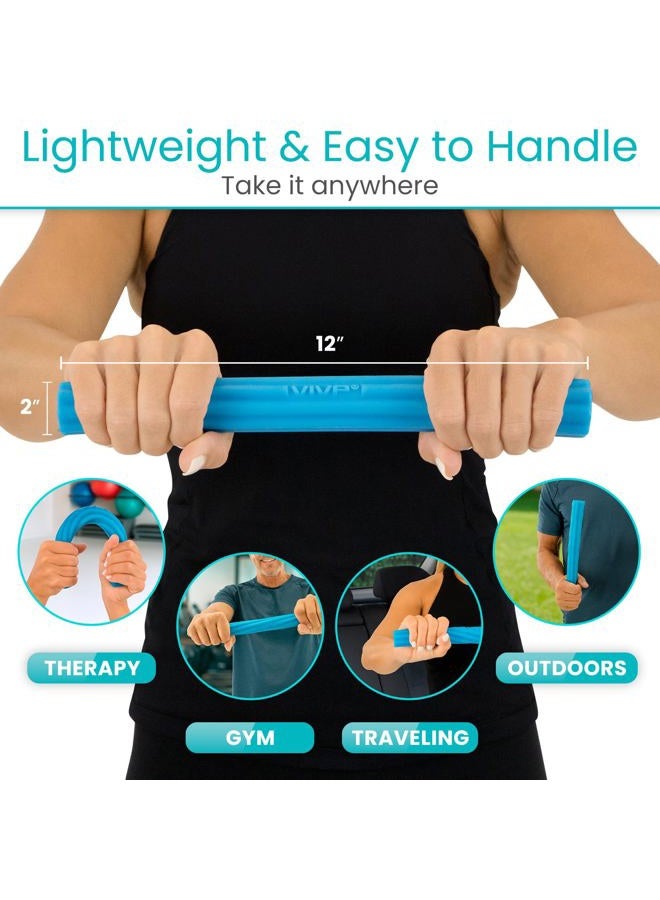 VIVE Flex Therapy Bars (3 Pack) - Twist Resistance Hand Grip Strength Trainer for Injury Recovery, Tennis Elbow, Golfers, Tendonitis Pain - Weighted Strengthening Multi Pack - Image 3