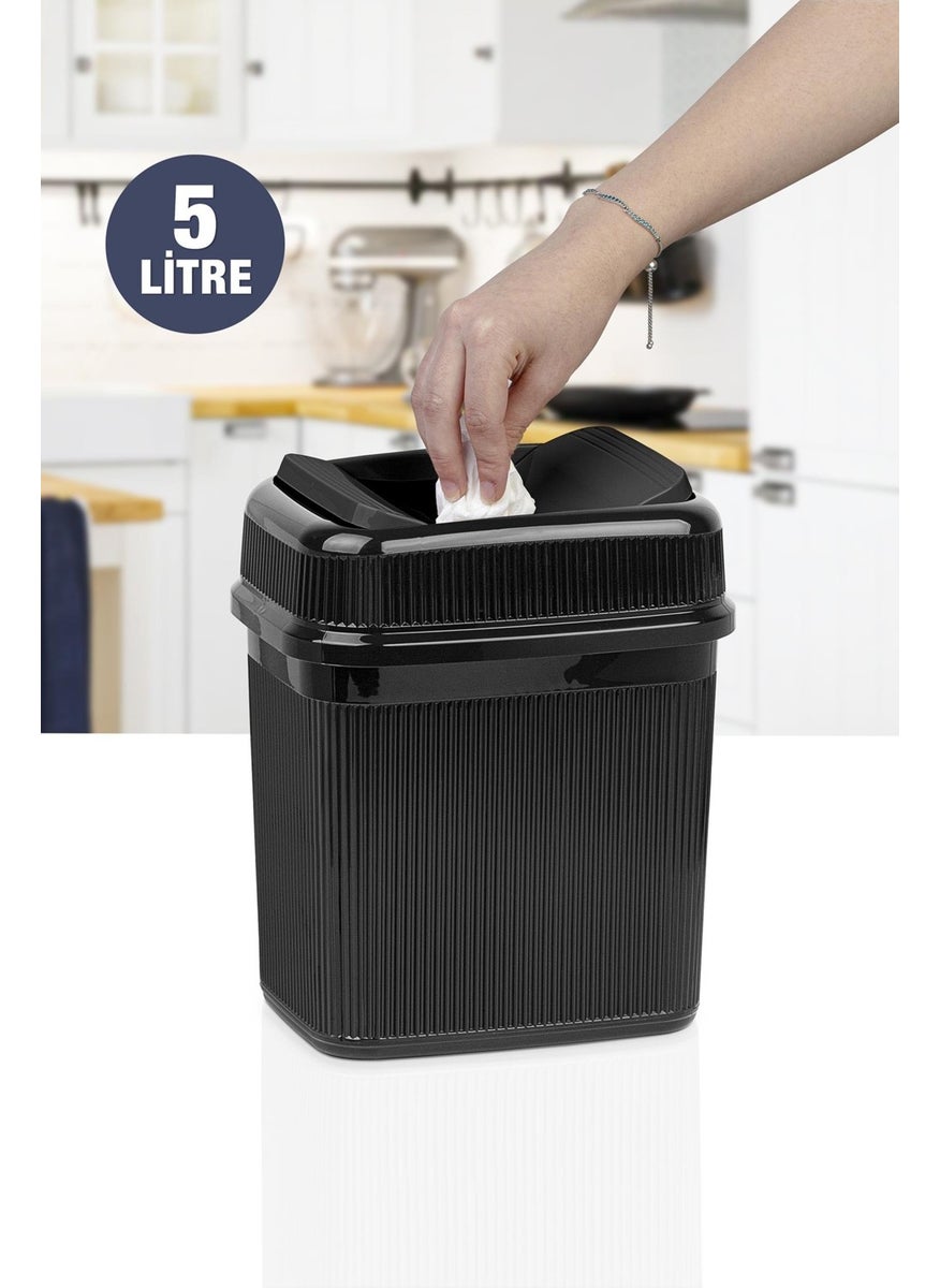 ‎okyanus Home Ocean Home Black 5 Lt Wicked Trash Can  - Image 1