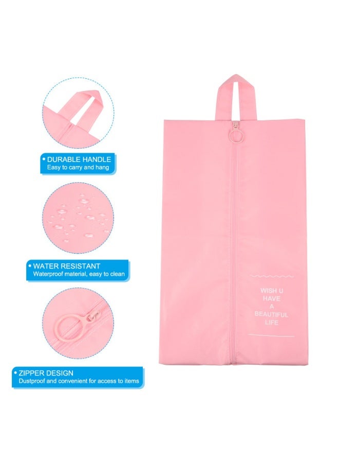 ترافل 3 قطع من حقائب الأحذية المقاومة للماء لتخزين الأحذية أثناء السفر ومنظمة بسحاب - وردي - Image 3