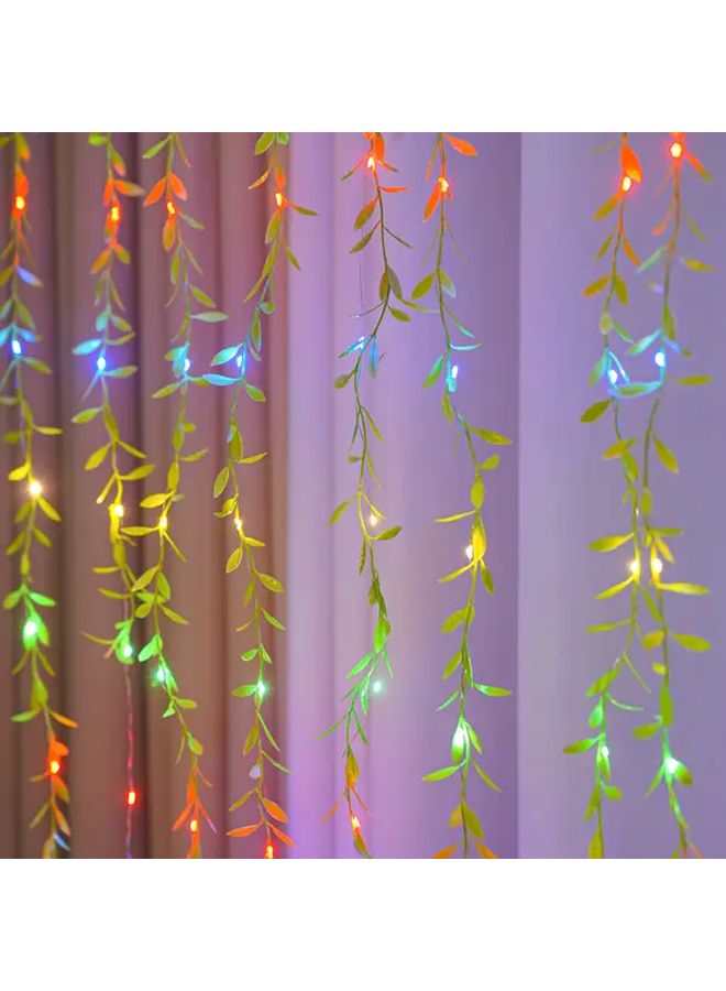 Multicolor Enchanted Willow Leaf LED Curtain Lights USB Powered 100 LED 8 Modes Indoor Outdoor Decor - Image 5