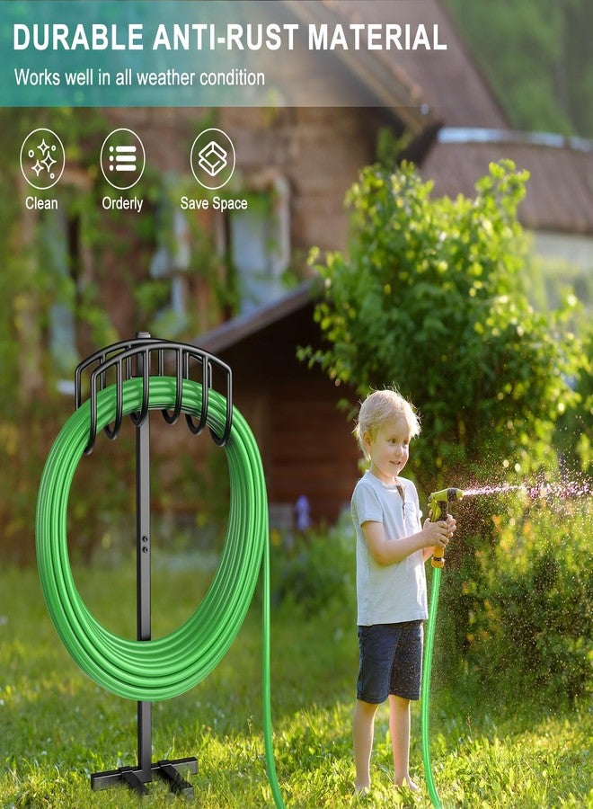 Keten Garden Hose Holder, Detachable Metal Water Hose Holder Stand, Heavy Duty Freestanding Garden Hose Reel Rack and Hose Storage Organizer for Outside Yard - Image 5
