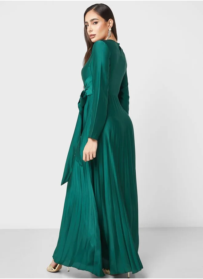 Refka by modanisa Pleated Tie Detail Dress
