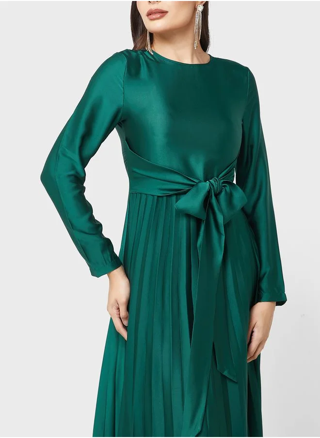 Refka by modanisa Pleated Tie Detail Dress