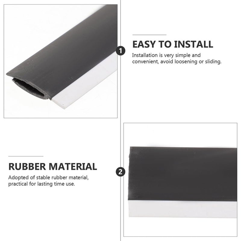 8 Pieces Soft Rubber Edge Replacement Strips 26cm Black Dustpan Lip Accessories For Household Cleaning Tools Sturdy Dustpan Parts Home Office Use - Image 4