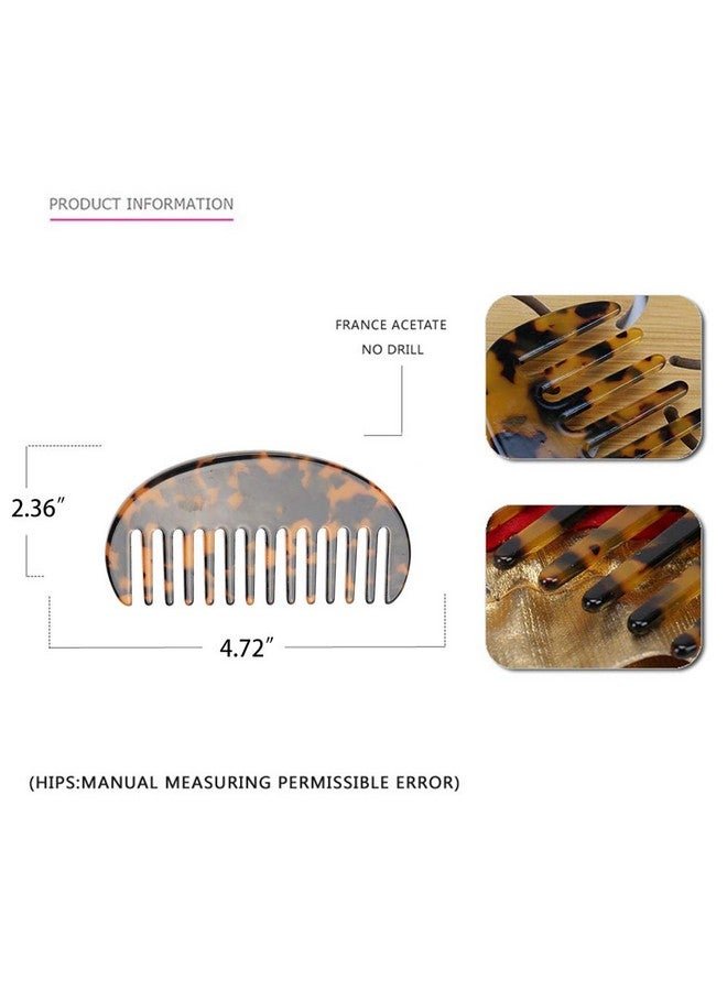 Kinyanco 2Pcs Large Hair Detangling Comb Wide Tooth Pocket Comb French Design Hair Brush Paddle Hair Comb Detangler Tortoise Shell Styling Comb For Thick And Straight Curly Hair - Image 3