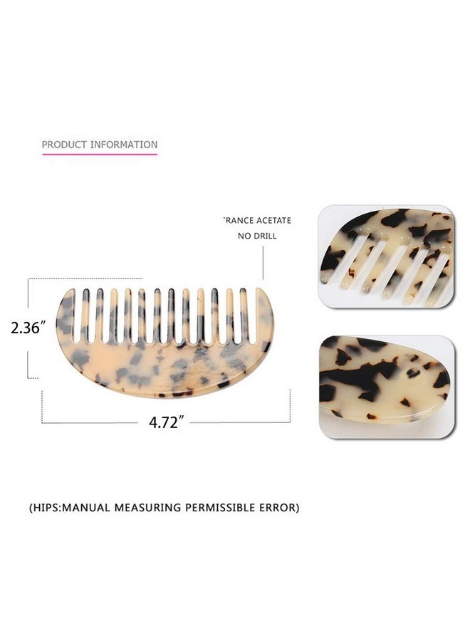 Kinyanco 2Pcs Large Hair Detangling Comb Wide Tooth Pocket Comb French Design Hair Brush Paddle Hair Comb Detangler Tortoise Shell Styling Comb For Thick And Straight Curly Hair - Image 4
