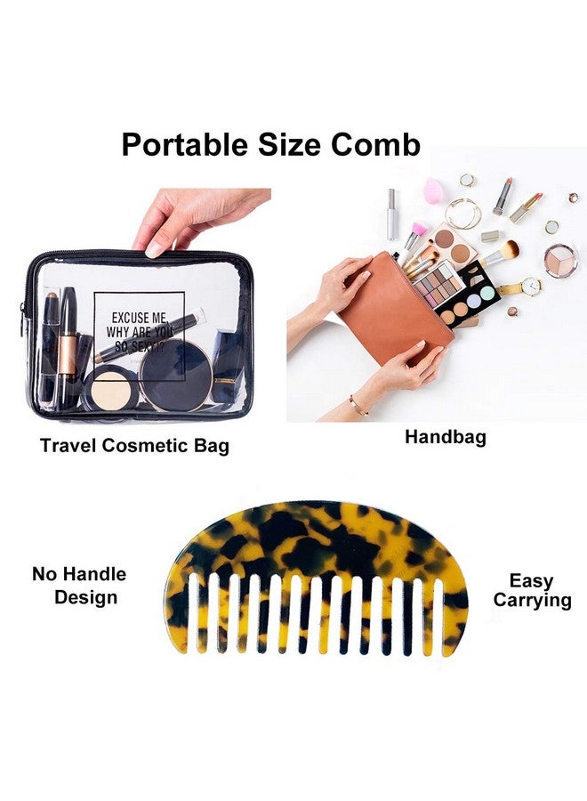 Kinyanco 2Pcs Large Hair Detangling Comb Wide Tooth Pocket Comb French Design Hair Brush Paddle Hair Comb Detangler Tortoise Shell Styling Comb For Thick And Straight Curly Hair - Image 5