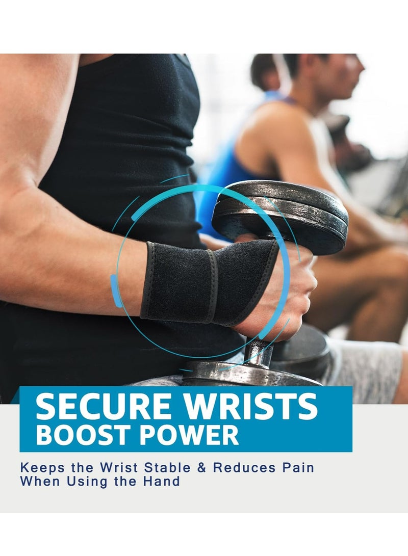 إسكدنيا 2 عبوة من أربطة المعصم للنفق الرسغي والتهاب المفاصل وأشرطة ضغط للرياضة، قابلة للتعديل، أسود - Image 2
