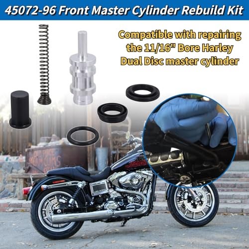 GEATaaT 45072-96 11/16" Bore Front Brake Master Cylinder Rebuild Kit For 1996-2007 Harley Davidson Dyna/Electra Glide/Road Glide/Road King/Street Glide Models with Dual Discs - Image 2