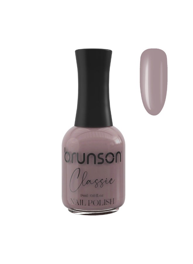 Brunson Classic Nail Polish 18ml Fast Dry Nail Lacquer Nail Harderner Normal Polish Glossy Gel Effect Quick Air Dry Long-Lasting Natural Nail Enamel Salon Quality Manicure Pedicure Regular Polish - Image 1