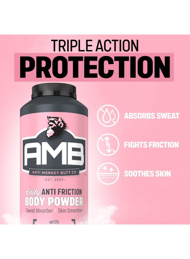 Anti Monkey Butt Body Powder for Women - Talc-Free, Sweat-Absorbing, Anti-Chafing Powder with Calamine - Hypoallergenic Formula - 8 oz - Pack of 2 - Image 3