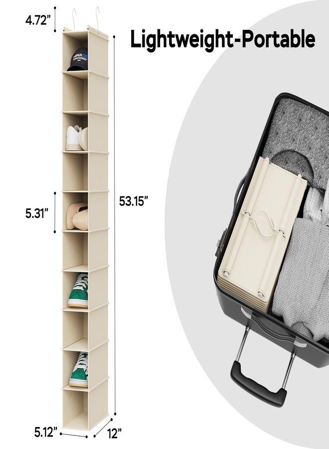 MAX Houser 10-Shelf Hanging Shoe Shelf Organizer, Hanging Shoe Storage for Closet,Pack of 2(Beige) - Image 3