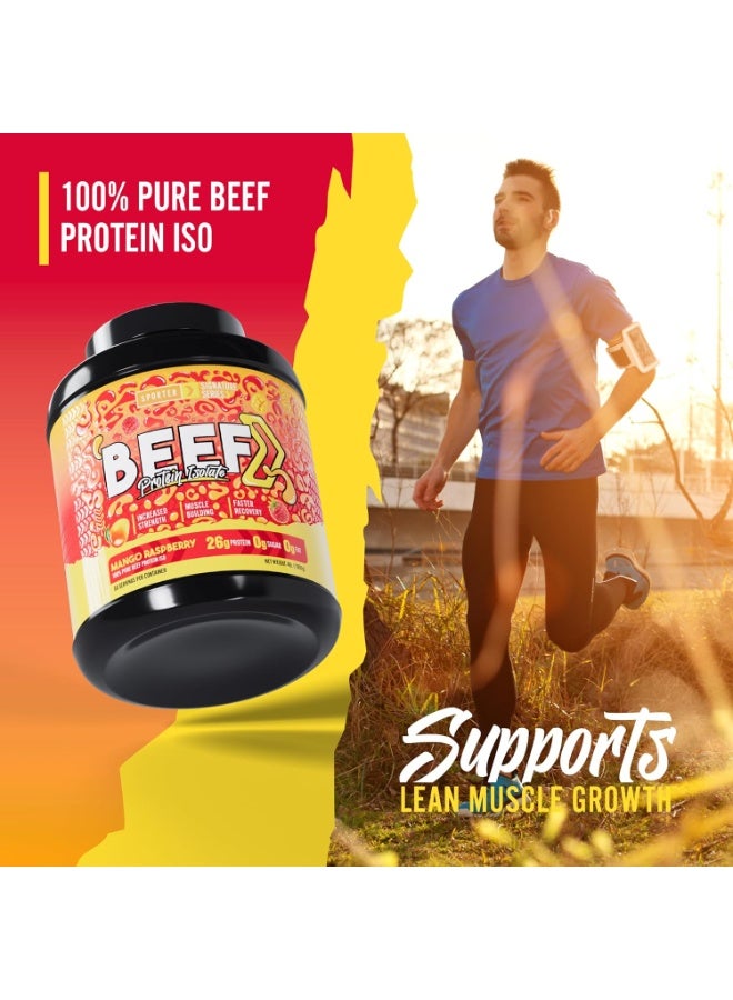 SPORTER Beef Protein Isolate – Raspberry Mango, 4 LB | Hydrolyzed Beef Protein Powder with Complete Amino Acid Profile & High Protein Content - Image 5