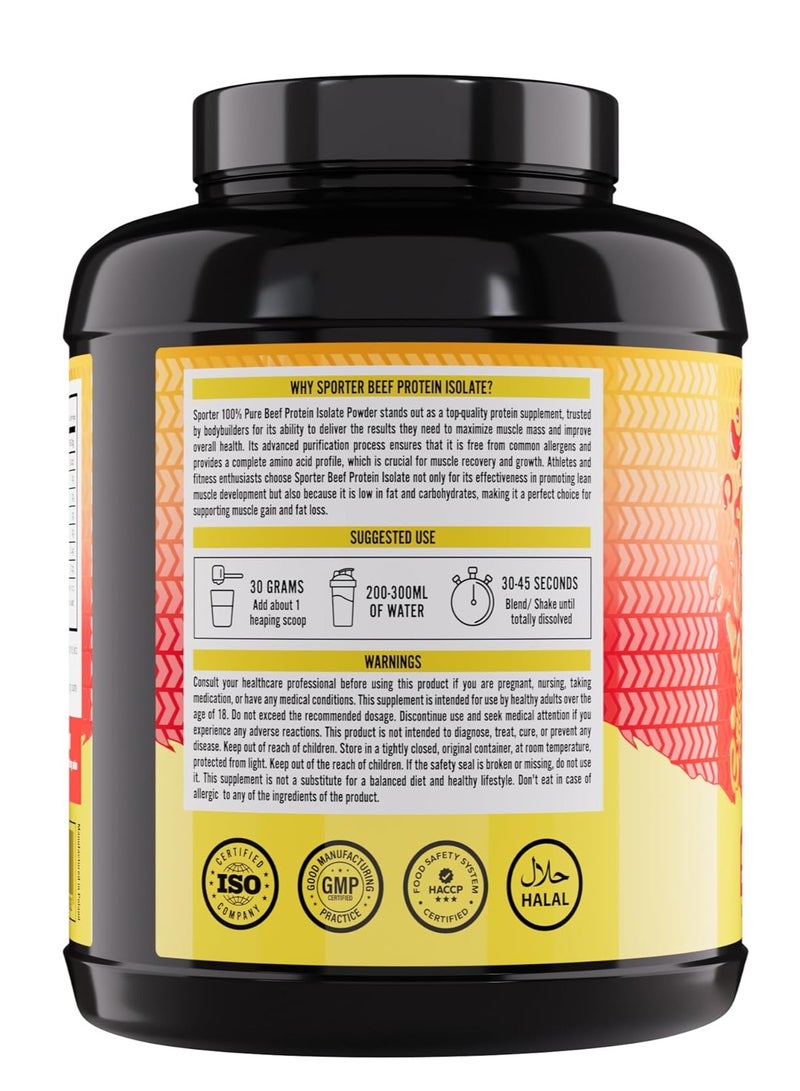 SPORTER Beef Protein Isolate – Raspberry Mango, 4 LB | Hydrolyzed Beef Protein Powder with Complete Amino Acid Profile & High Protein Content - Image 3