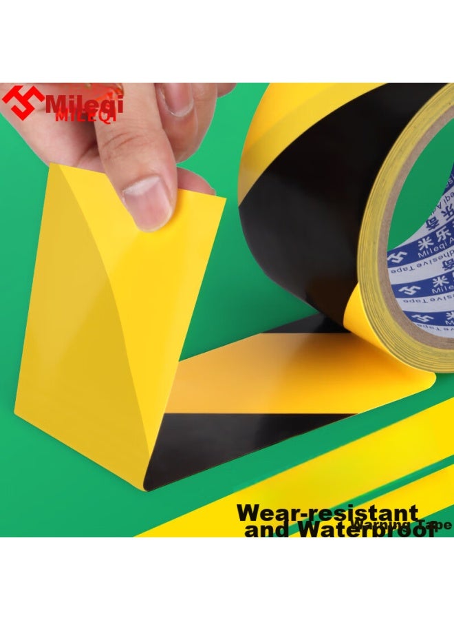 Miloch Pvc Warning Zebra Crossing Caution Marking, Durable Workshop Warehouse Colorful Line Marking Floor Tape, Strong Adhesive Traceless Sticker [Black And Yellow] 4.8Cm Wide * 33M Long [1 Roll] - Image 2