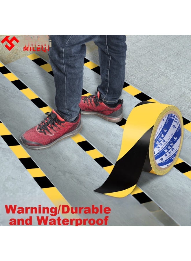 Miloch Pvc Warning Zebra Crossing Caution Marking, Durable Workshop Warehouse Colorful Line Marking Floor Tape, Strong Adhesive Traceless Sticker [Black And Yellow] 4.8Cm Wide * 33M Long [1 Roll] - Image 3