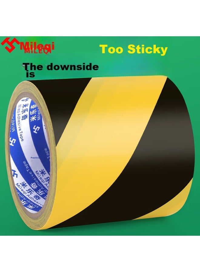 Miloch Pvc Warning Zebra Crossing Caution Marking, Durable Workshop Warehouse Colorful Line Marking Floor Tape, Strong Adhesive Traceless Sticker [Black And Yellow] 4.8Cm Wide * 33M Long [1 Roll] - Image 1