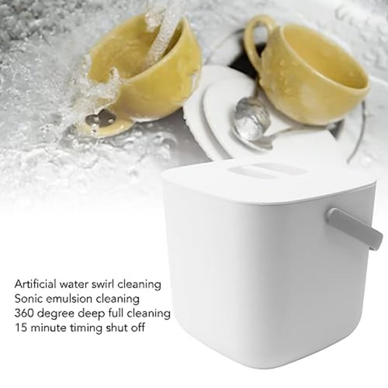 Portable Countertop Mini Dishwasher 18W 8.5V 2A 2000mah, Powerful, HandsOperation Lightweight Portable Dishwasher, 360° Coverage, Versatile Use White - Image 4