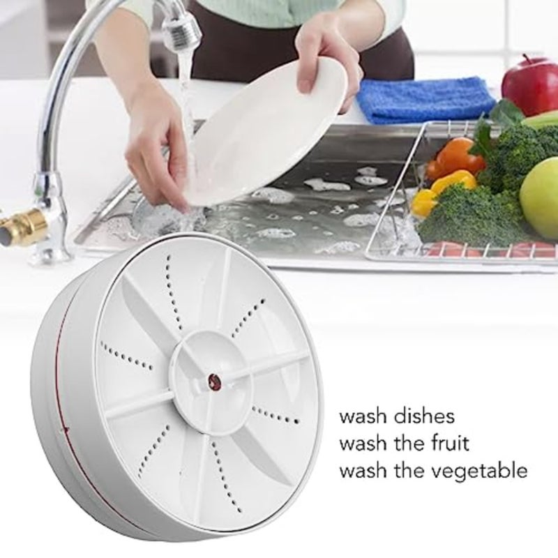 Portable Countertop Mini Dishwasher 18W 8.5V 2A 2000mah, Powerful, HandsOperation Lightweight Portable Dishwasher, 360° Coverage, Versatile Use White - Image 5